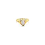 Pear Shaped Opal with Diamond Accents 14k Yellow Gold