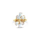 Oval Opal Cluster Ring 14k Yellow Gold - Queen of Gemz