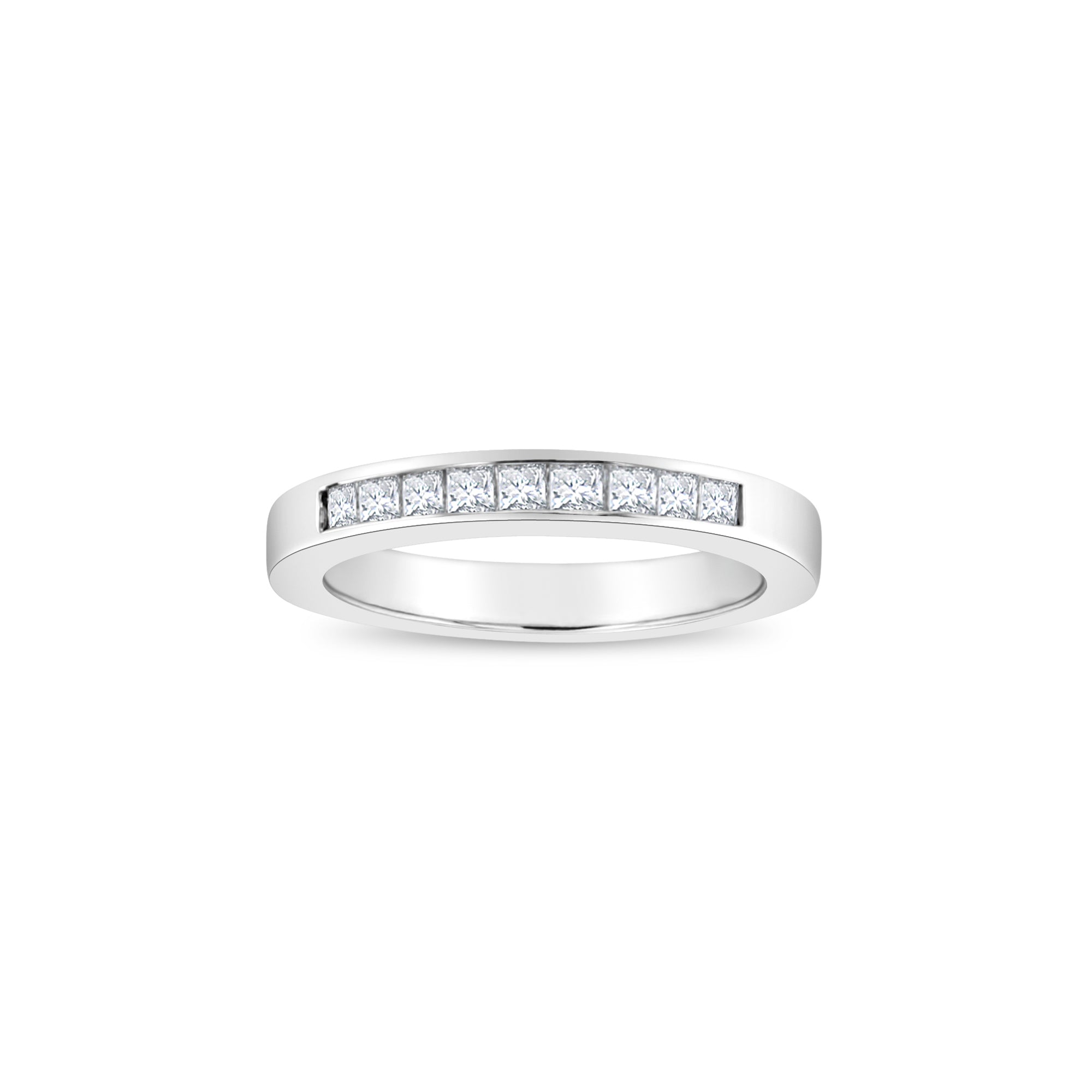 Princess Cut Channel Set Diamond Wedding Band