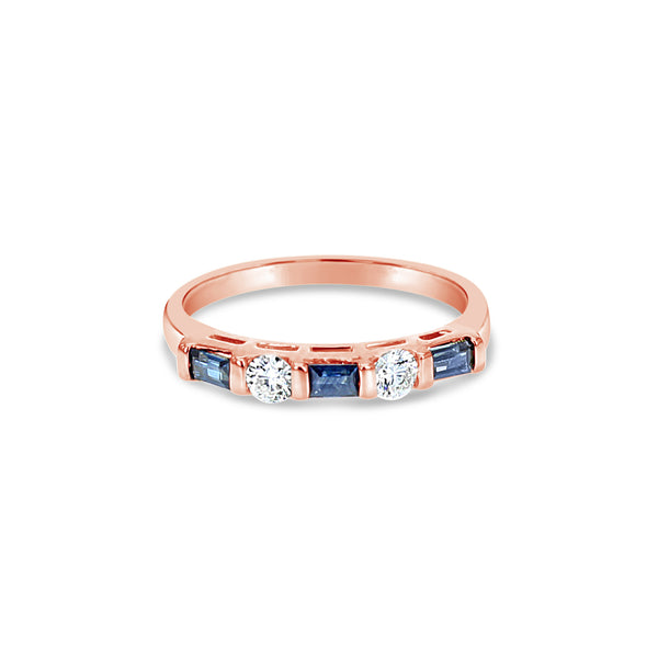 Sapphire Diamond Stackable Ring .40cttw 14K Yellow, Rose or White Gold