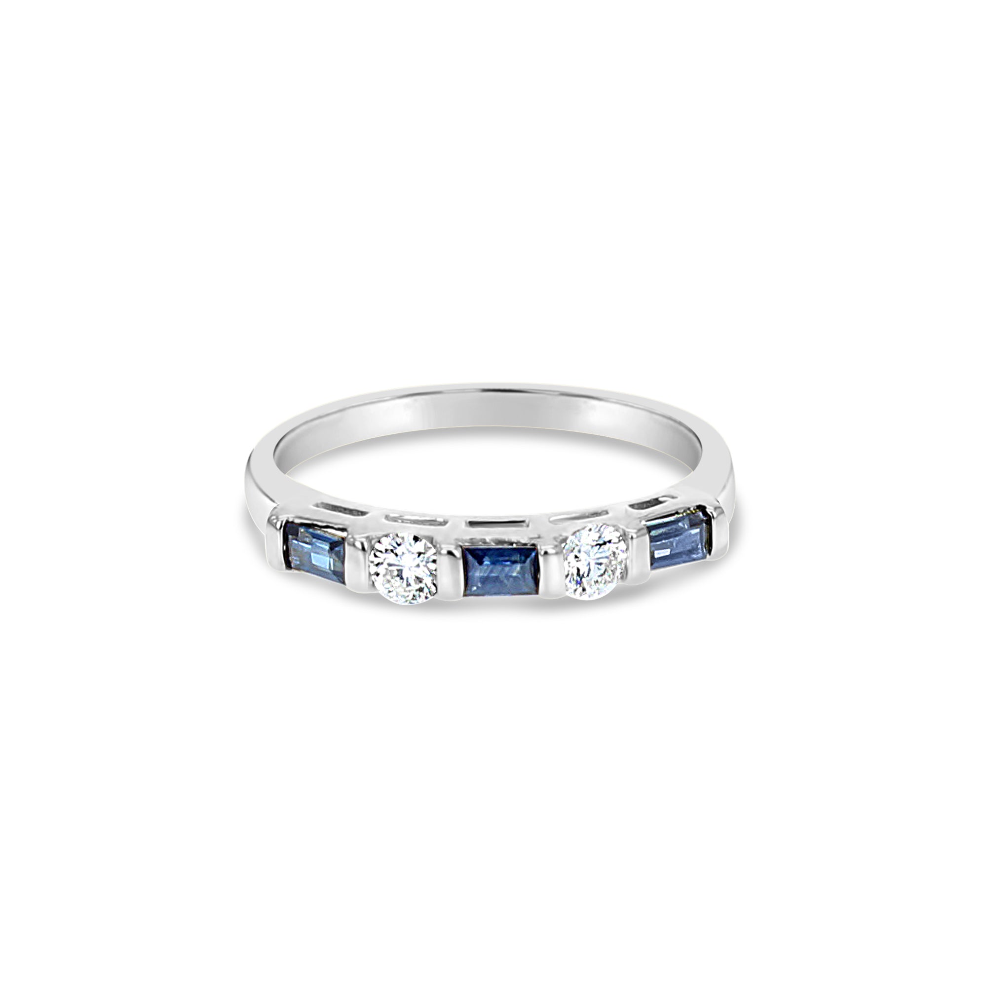 Sapphire Diamond Stackable Ring .40cttw 14K Yellow, Rose or White Gold