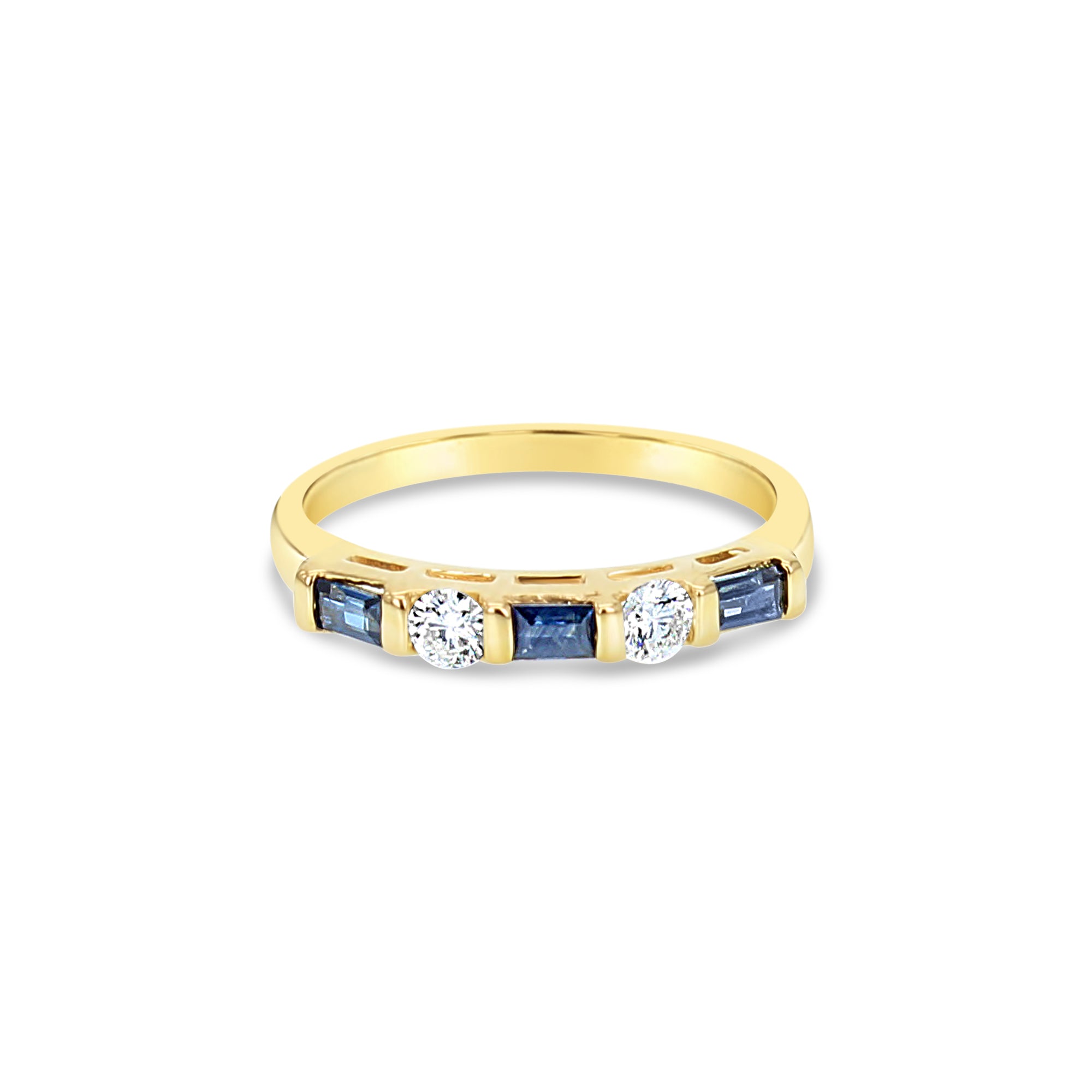 Sapphire Diamond Stackable Ring .40cttw 14K Yellow, Rose or White Gold