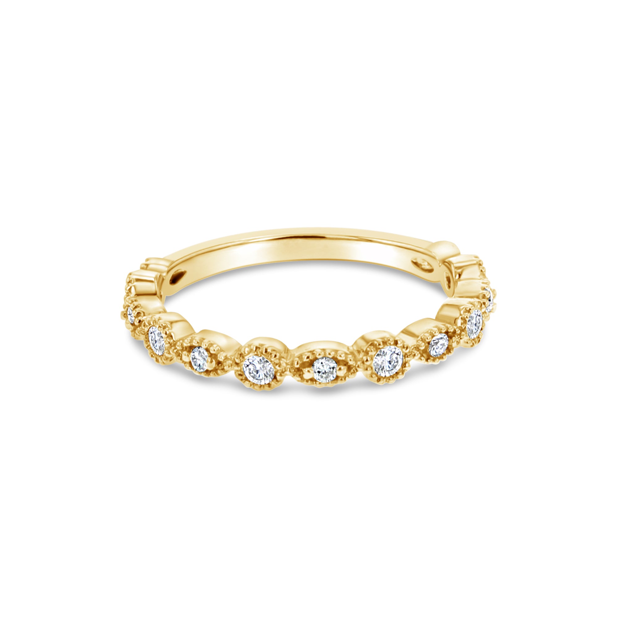 Bead Set Diamond Stackable Band .30cttw 14k White, Rose, Yellow Gold