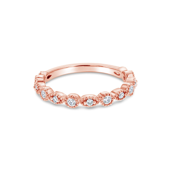 Bead Set Diamond Stackable Band .30cttw 14k White, Rose, Yellow Gold