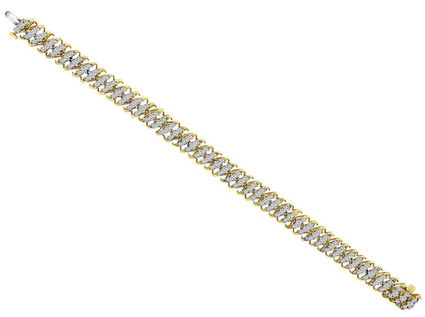 5 Carat Diamond Tennis Bracelet 3D style 14k Yellow Gold