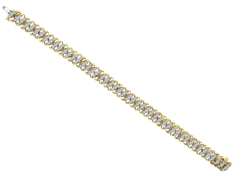 5 Carat Diamond Tennis Bracelet 3D style 14k Yellow Gold