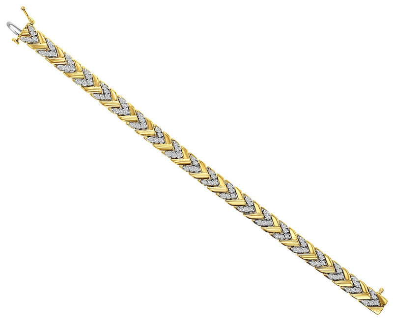Arrow Style Diamond Polished Bracelet 2.60cttw 14k Yellow Gold