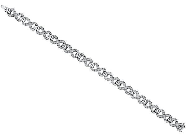 3 Carat Infinity Diamond Link Tennis Bracelet 14k White Gold
