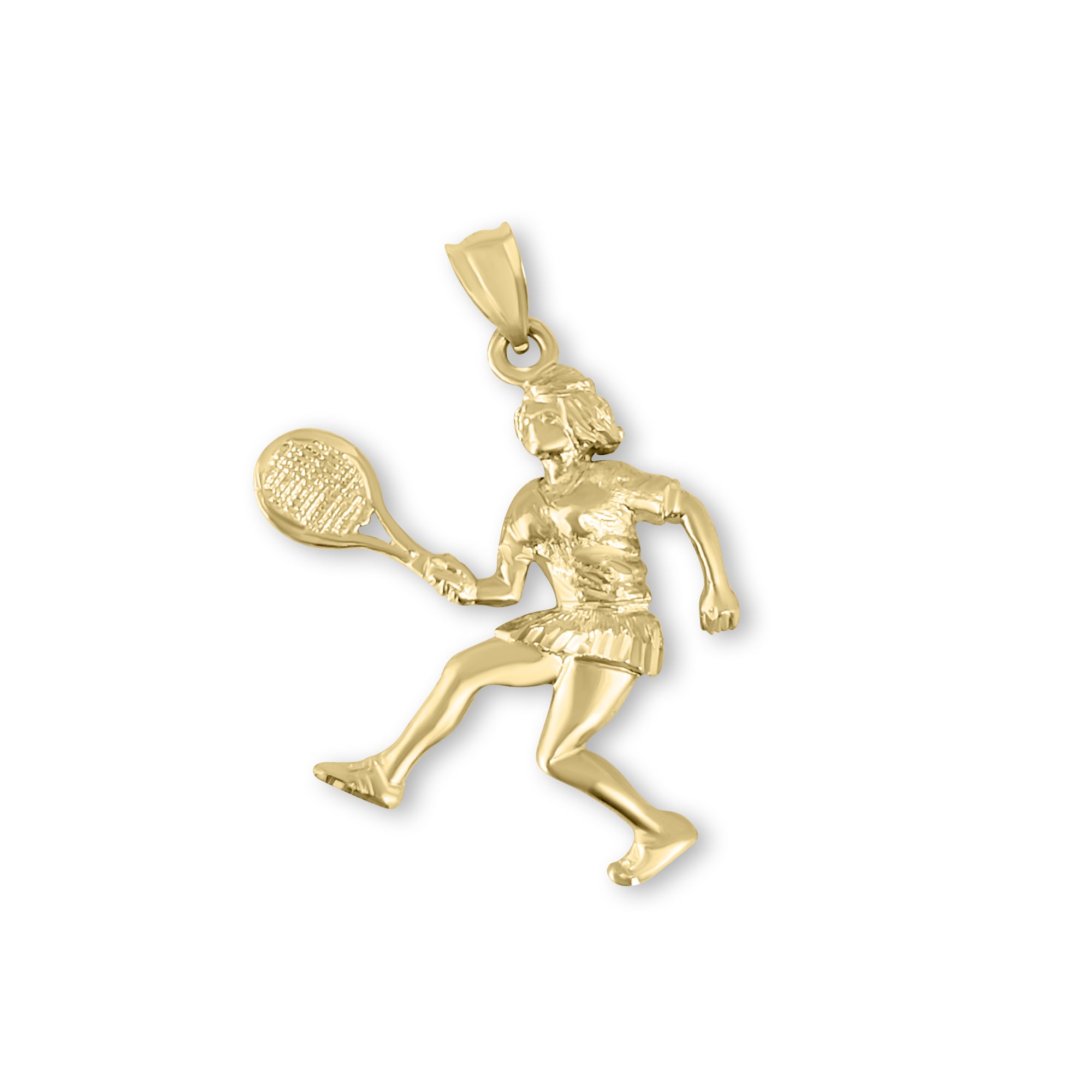 Female Tennis Player with Diamond Cuts 14k Yellow Gold