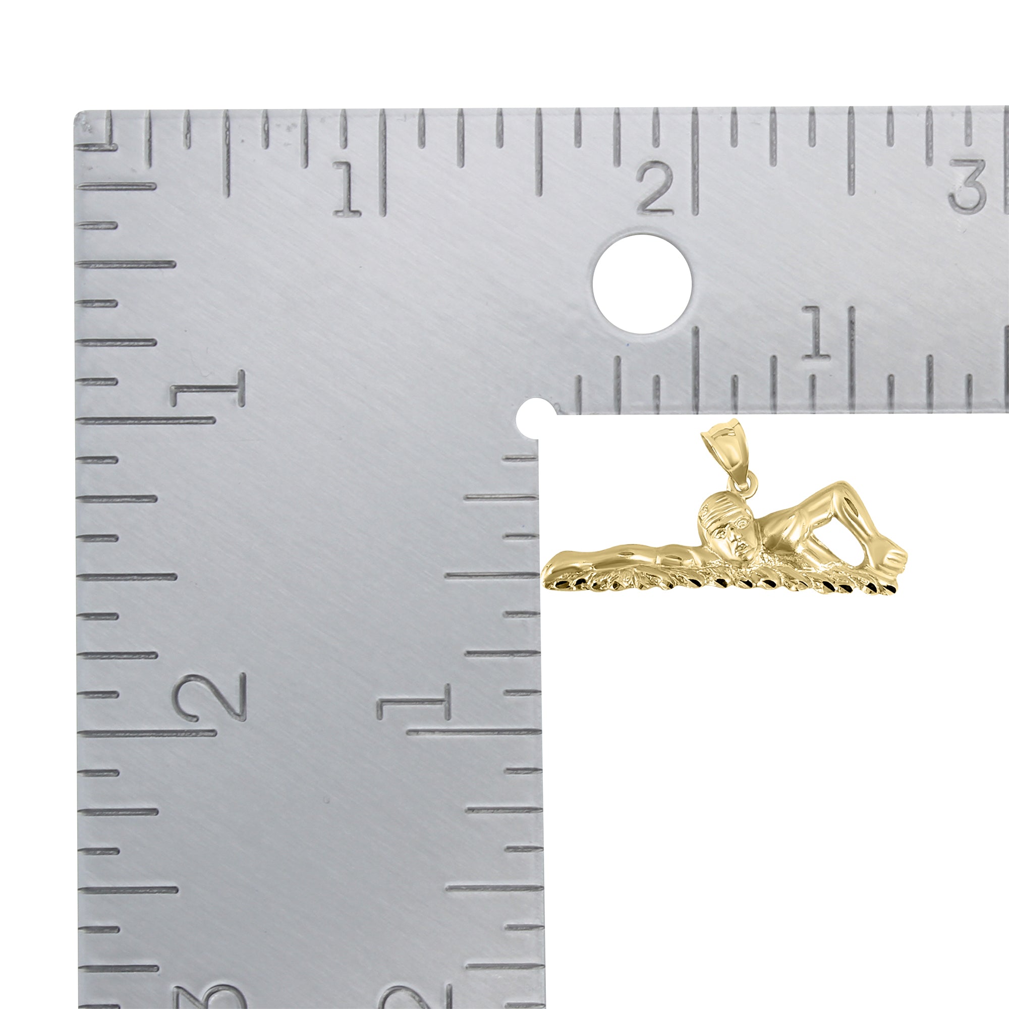 Swimmer with Diamnd Cuts Charm/Pendant 14k Yellow Gold