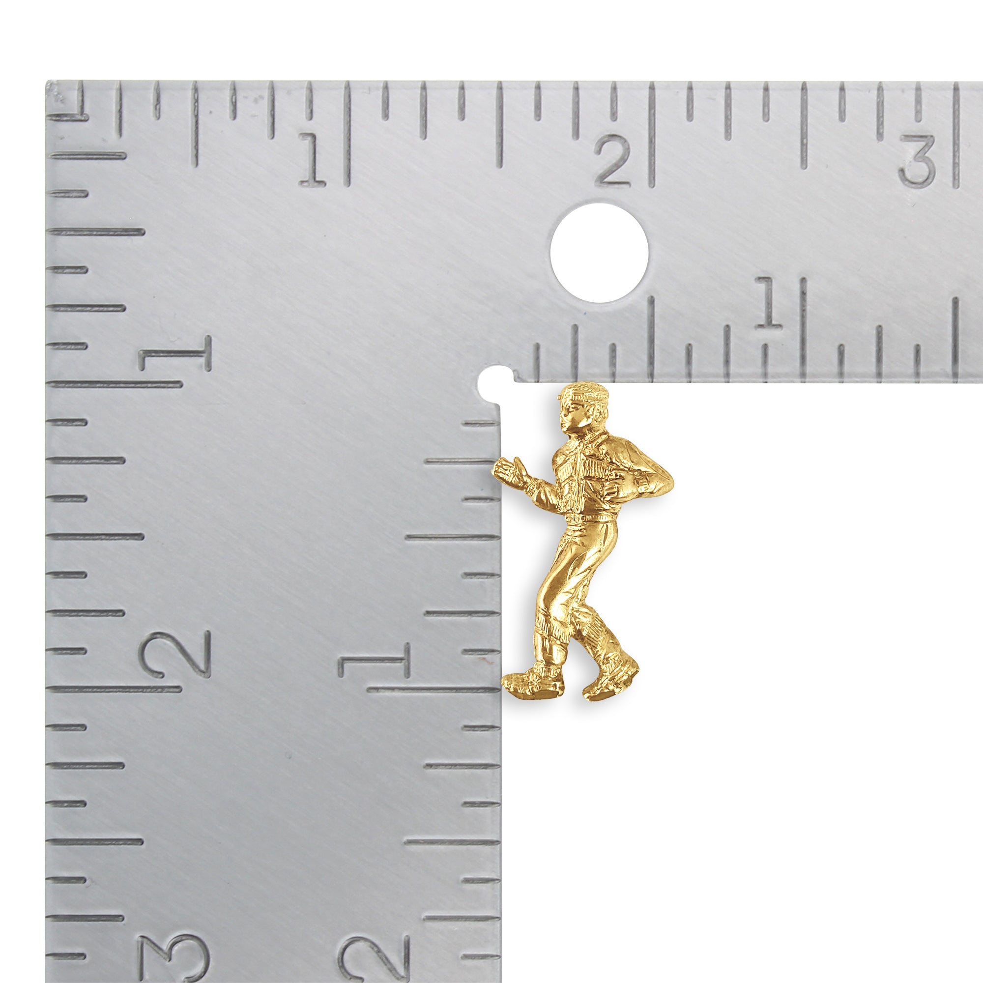 Gold Running Man with Diamond Cuts Charm/Pendant 14k Yellow Gold