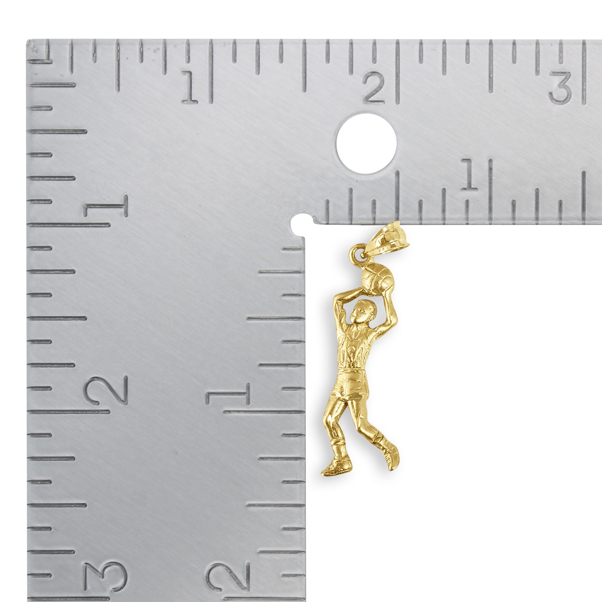 Basketball player with Diamond Cuts Charm/Pendants 14k Yellow Gold