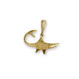Shark with Sand Textured Pendant 14k Yellow Gold