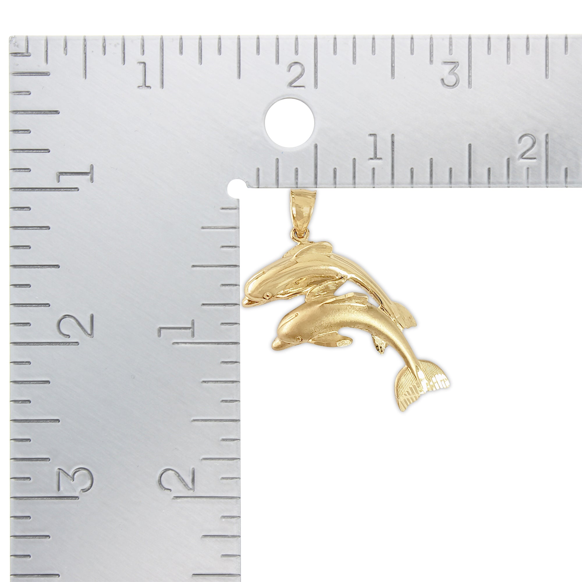 Swimming Dolphins Charm/Pendant 14k Yellow Gold