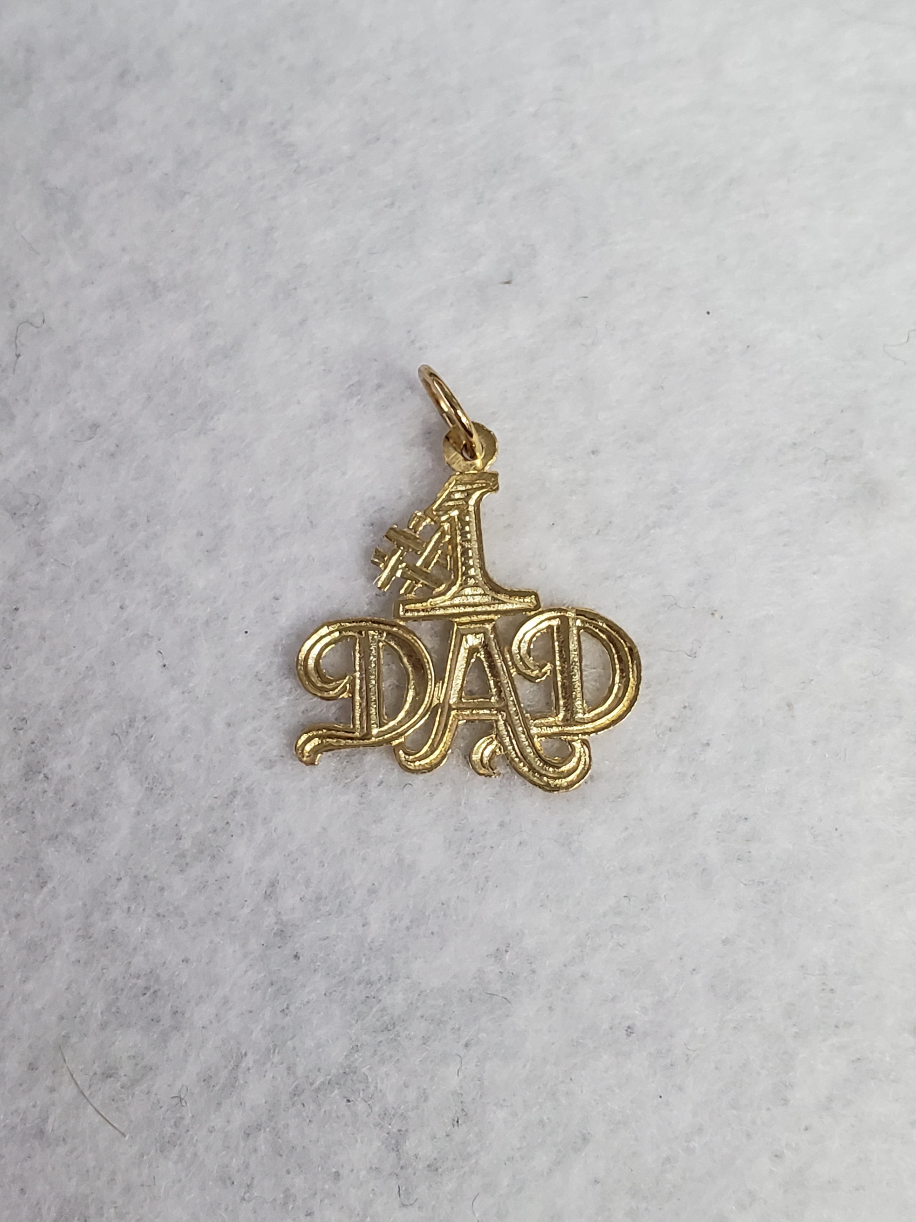 Number #1 Dad charm/pendant 14k Yellow Gold