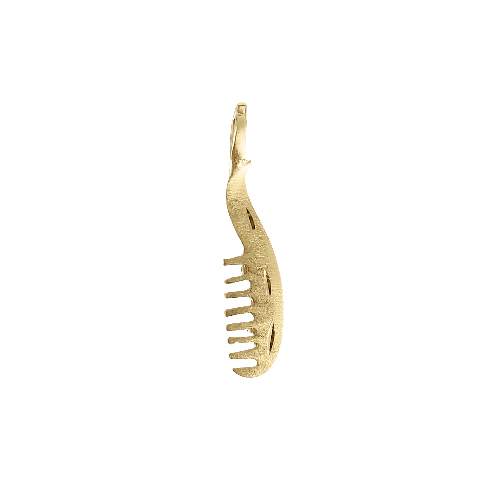 Comb with Diamond Cuts Charm/Pendant 14k Yellow Gold