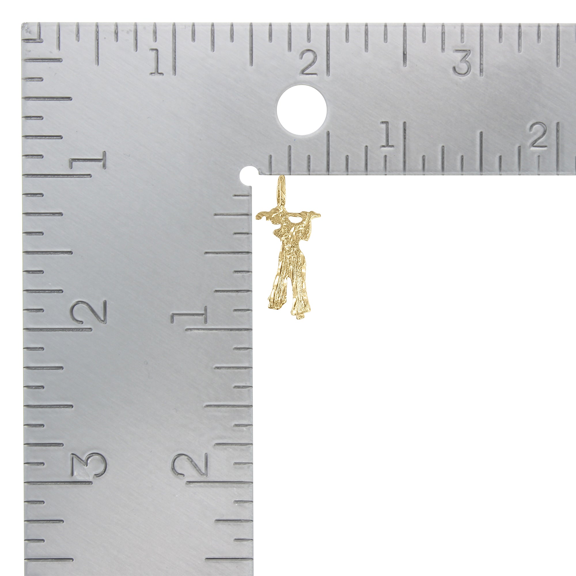 Mini golfer with Diamond Cuts Charm/Pendant 14k Yellow Gold