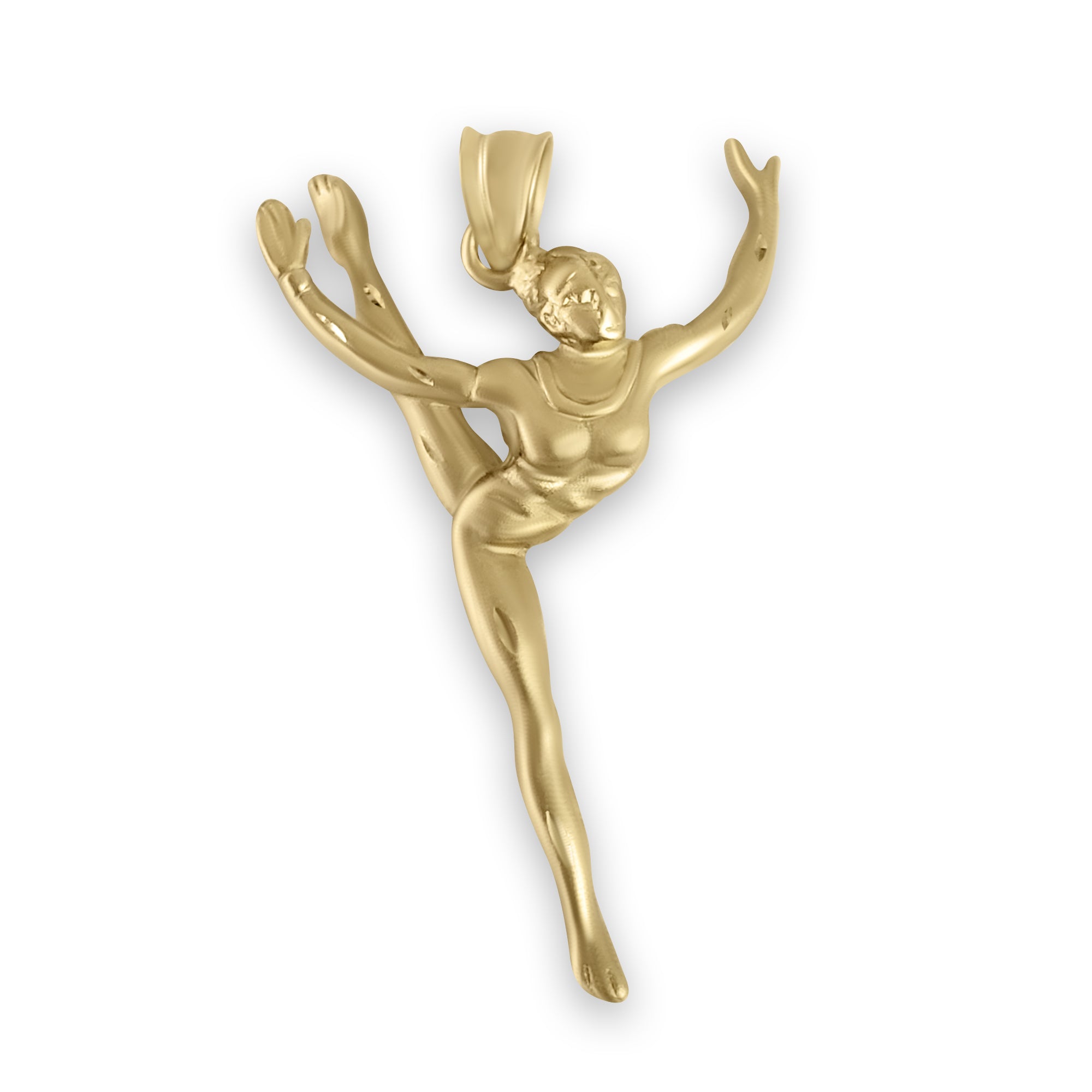 Gymnast with Diamond Cuts Charm/Pendant 14k Yellow Gold