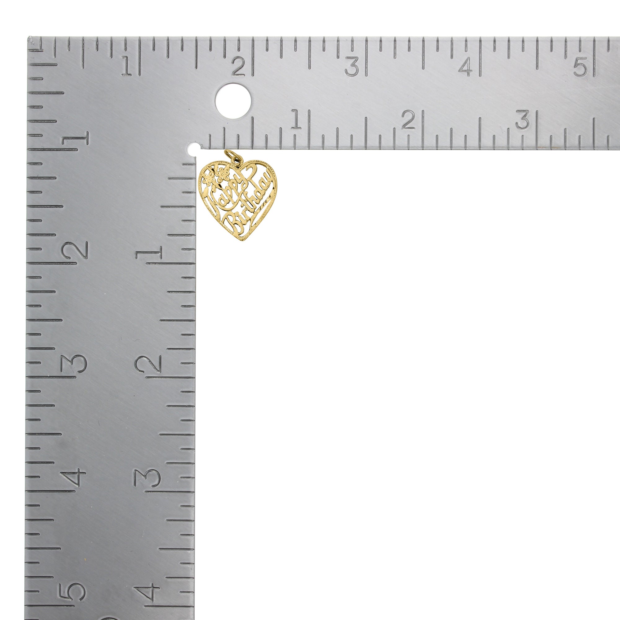 Happy Birthday Charm/Pendant 14k Yellow Gold