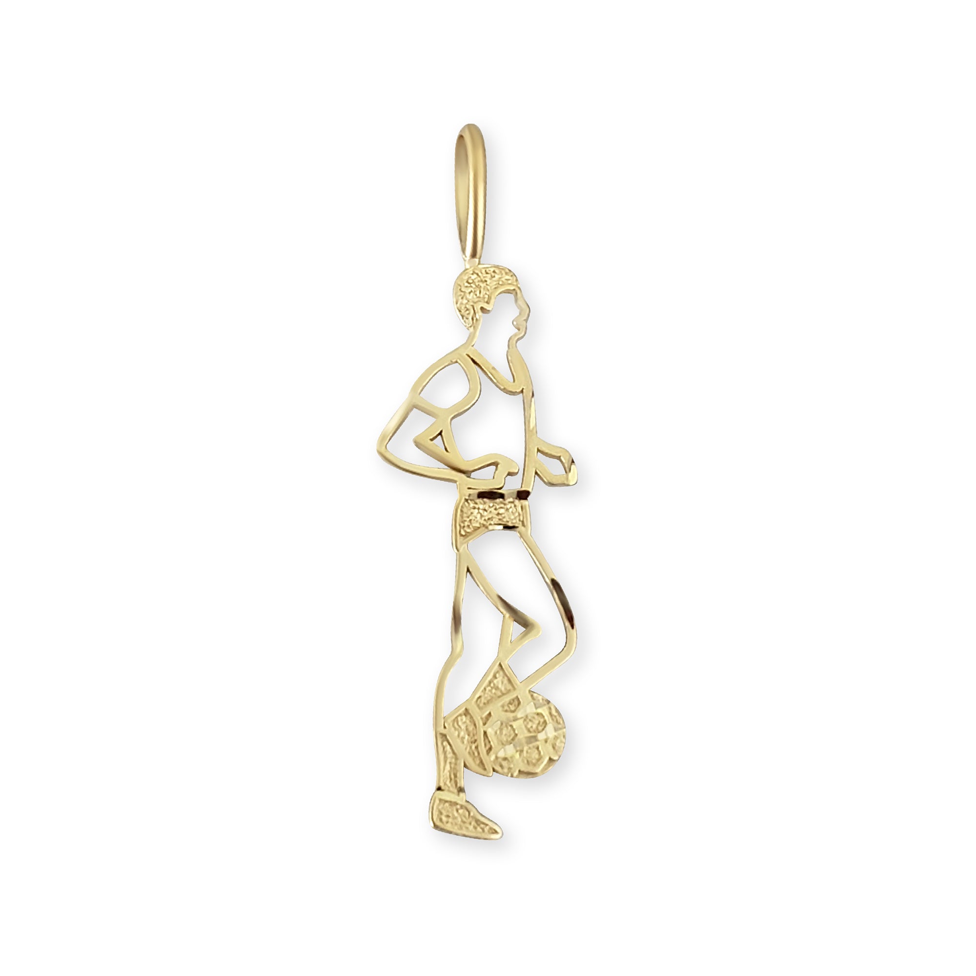 Stencil Cutout Soccer Player Charm/Pendant14k Yellow Gold