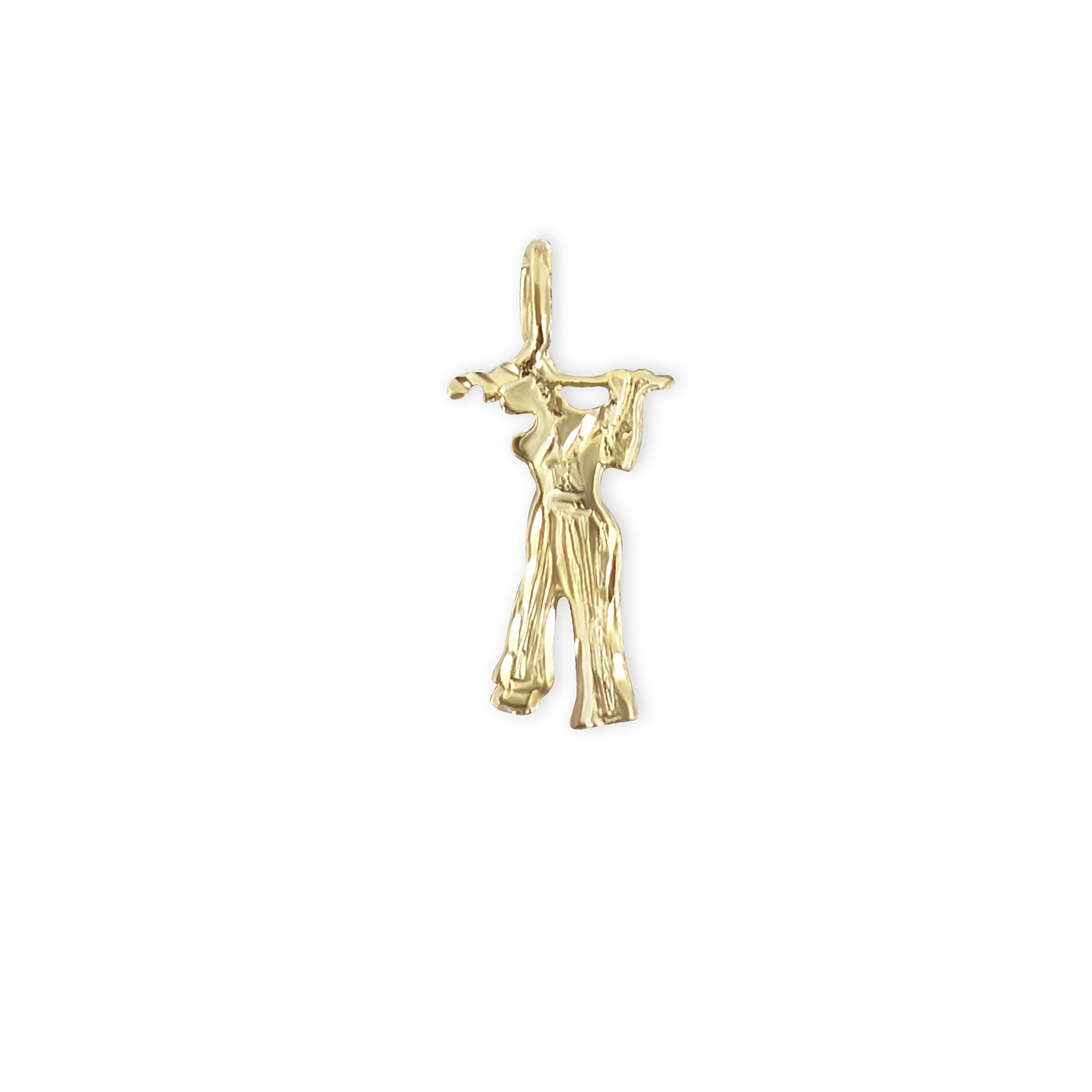 Golfer Swinging Charm/Pendant 14k Yellow Gold