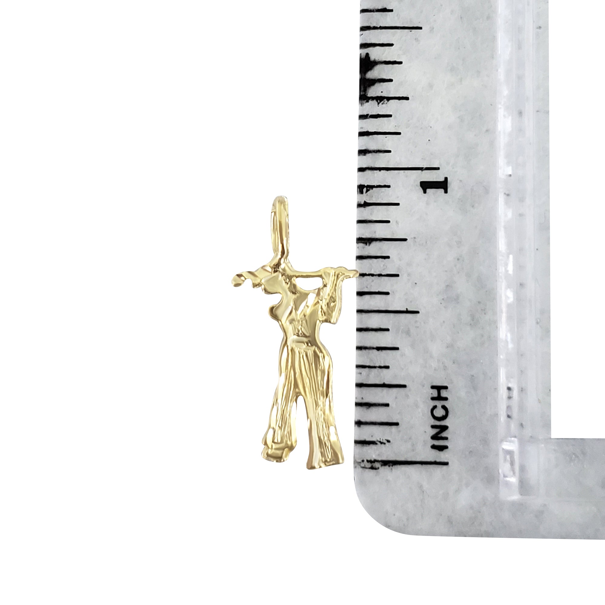 Golfer Swinging Charm/Pendant 14k Yellow Gold