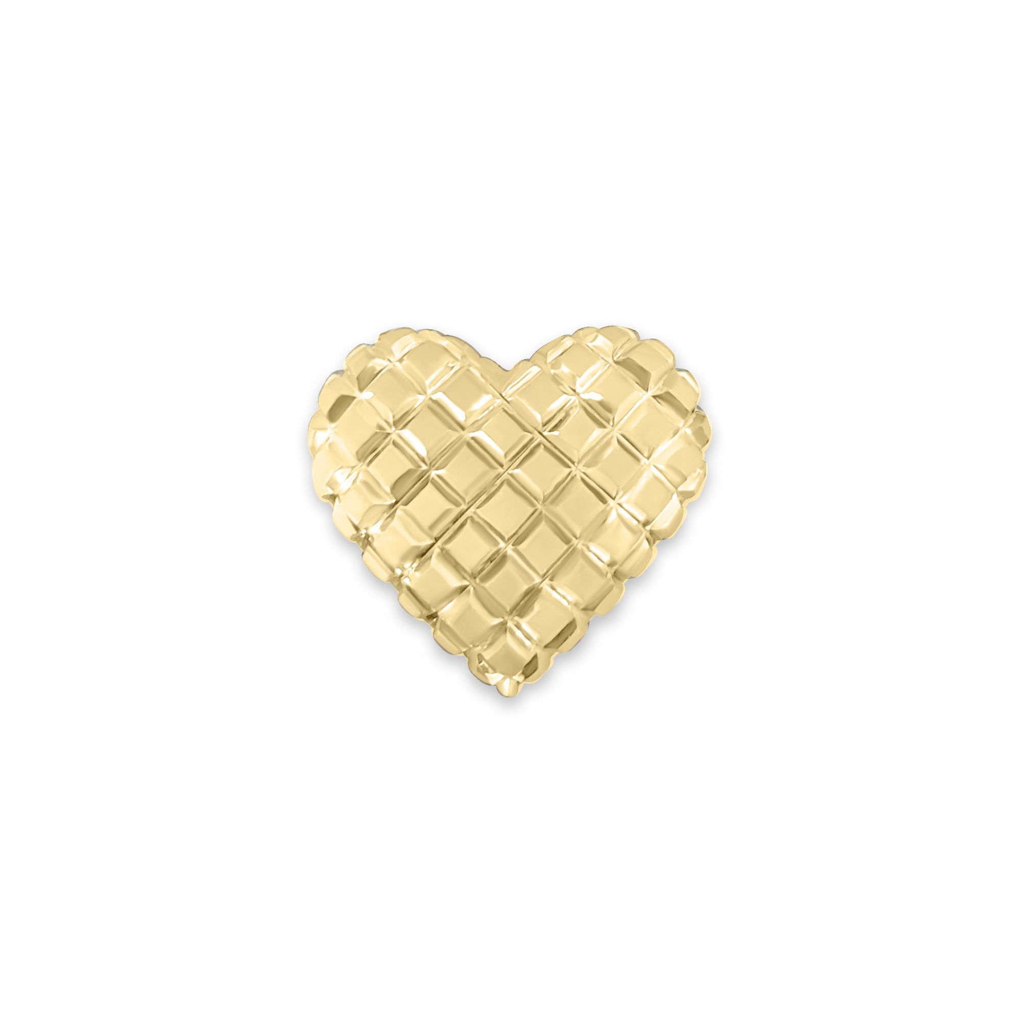 Heart Shaped Bark & Polished Pendant 14k Yellow Gold