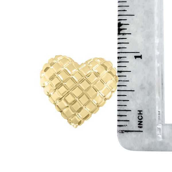 Heart Shaped Bark & Polished Pendant 14k Yellow Gold