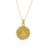 Panda .999 Gold Diamond Halo Necklace .52cttw 14k Yellow Gold