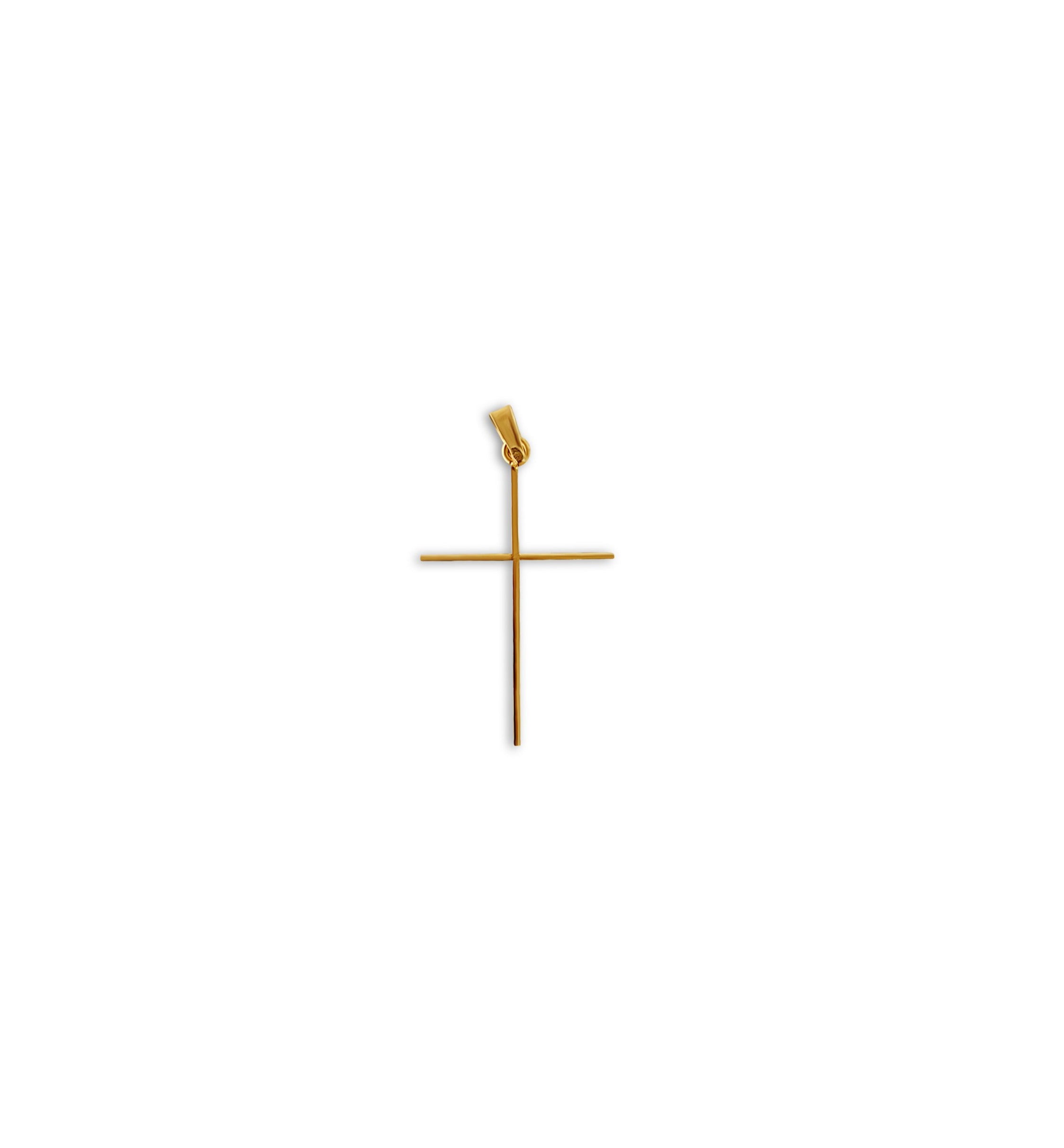 Skinny Dainty Gold Cross 14k Yellow or 14k White Gold