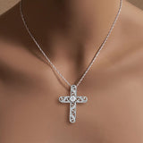 Diamond Cross Necklace .49cttw 14k White Gold