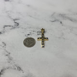 Sapphire Diamond Cross Pendant .50cttw 14K Yellow Gold