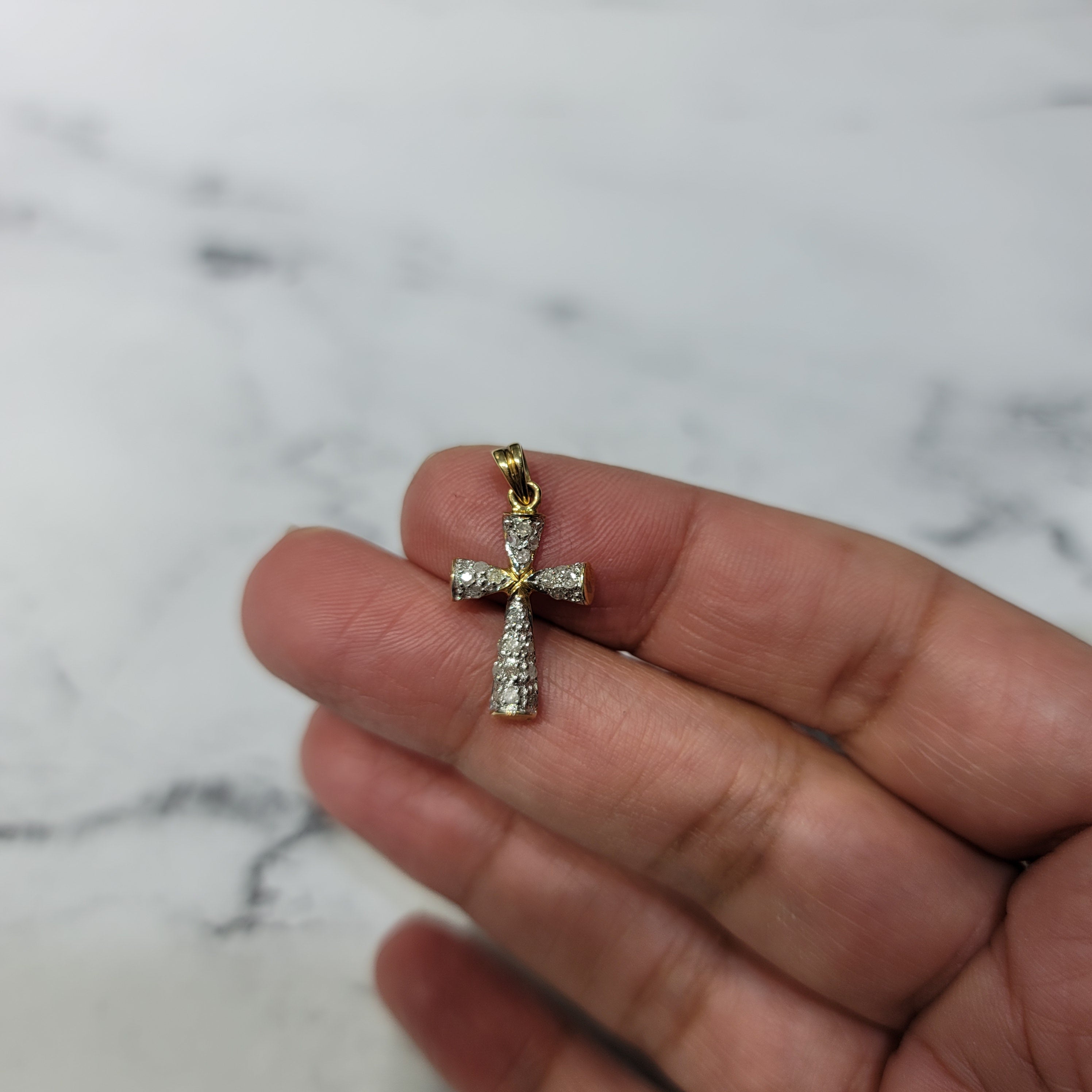 Pave Diamond Cross Necklace