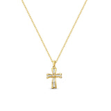Small Baguette Diamond Cross Necklace