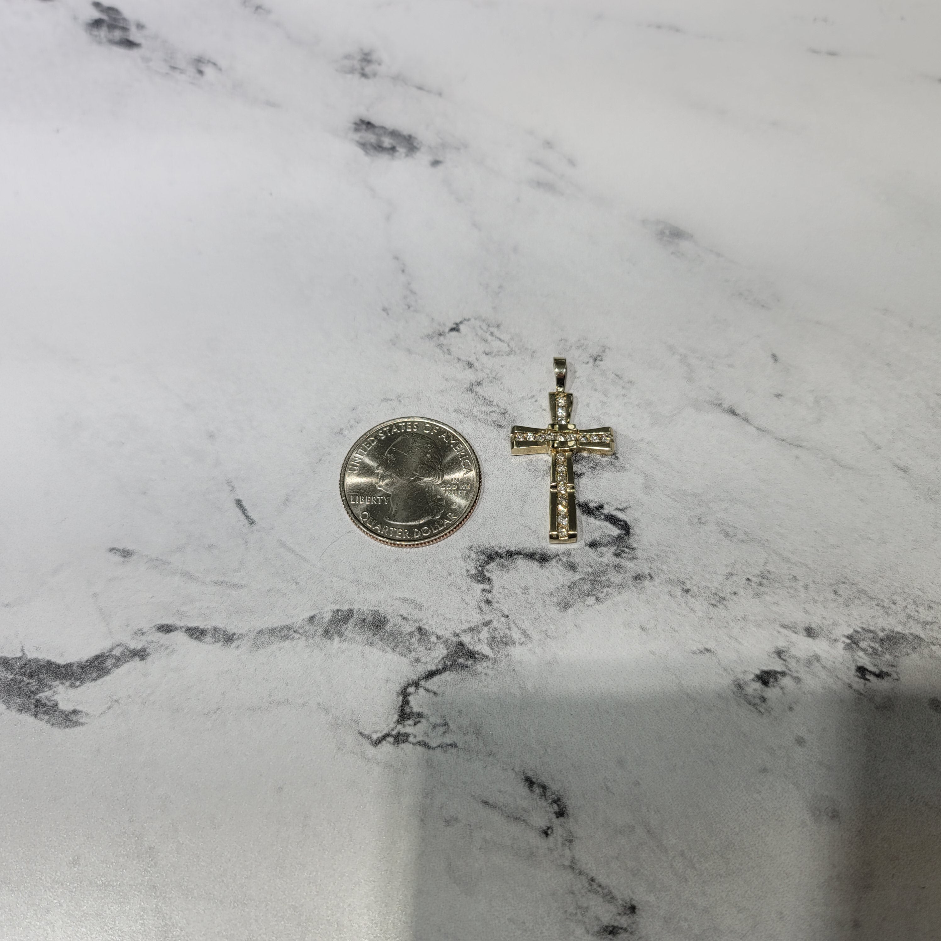 Antique Style Diamond Cross .50cttw 14k Yellow Gold