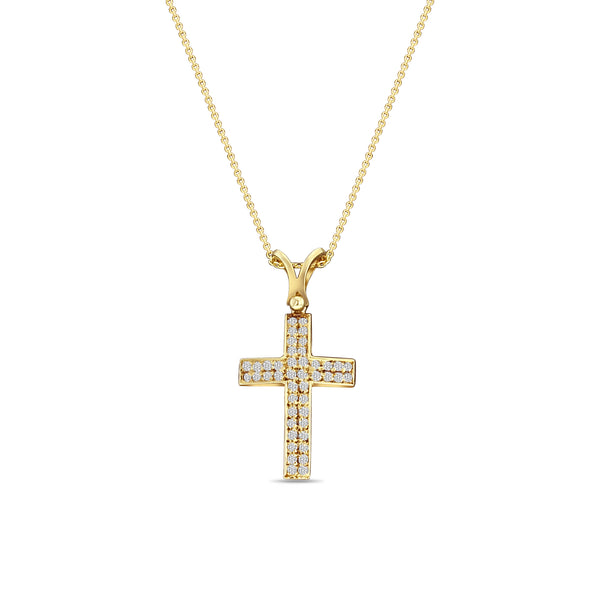 Diamond Antique Cross .90cttw 14k Yellow Gold