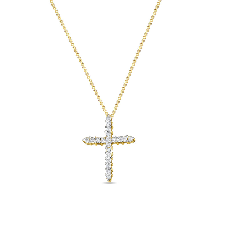 One Carat Diamond Cross Necklace 10k Gold