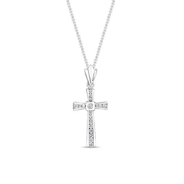 Celtic Diamond Cross Pendant .50cttw 14k White Gold