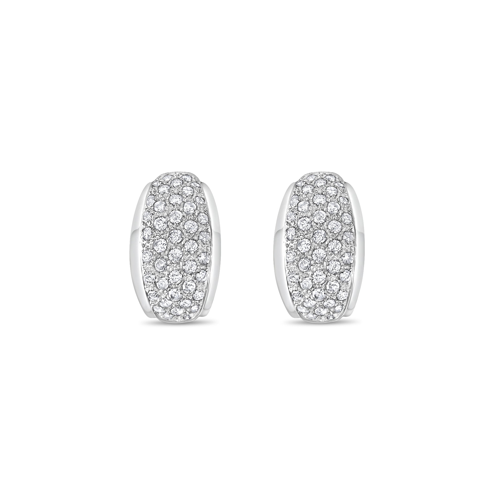 Boucles d'oreilles en grappe de diamants pavés