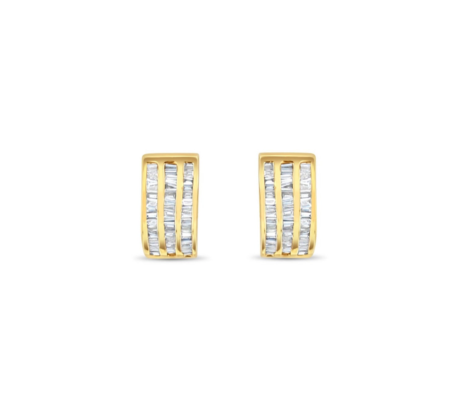 Diamond Baguette Earrings 1.00cttw 14k Yellow Gold