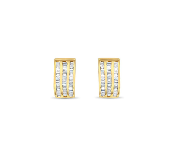 Diamond Baguette Earrings 1.00cttw 14k Yellow Gold