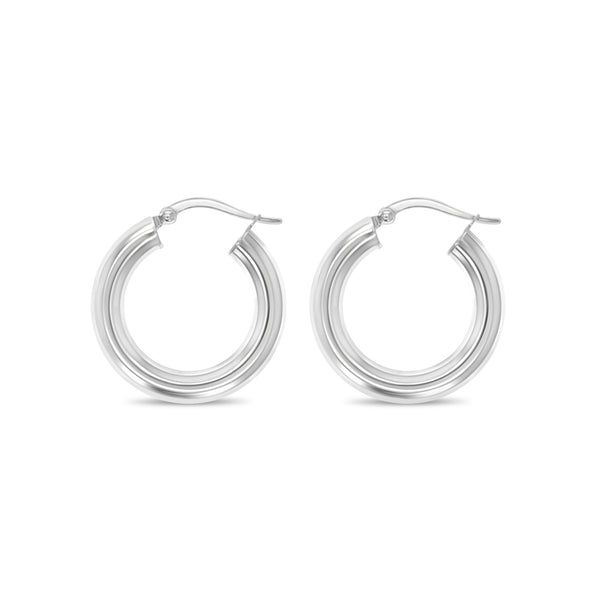 24mm solid white gold hoops