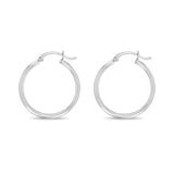25mm white gold hoops