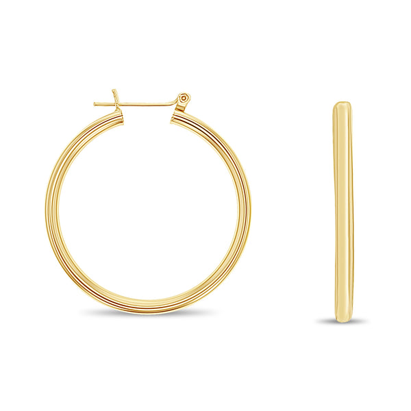 35MM Polished Classic Thin Hoops 14k Yellow Gold