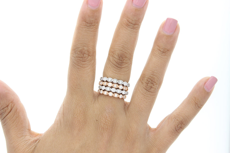 Stackable Diamond Ring .18cttw 14k White, Rose or Yellow Gold