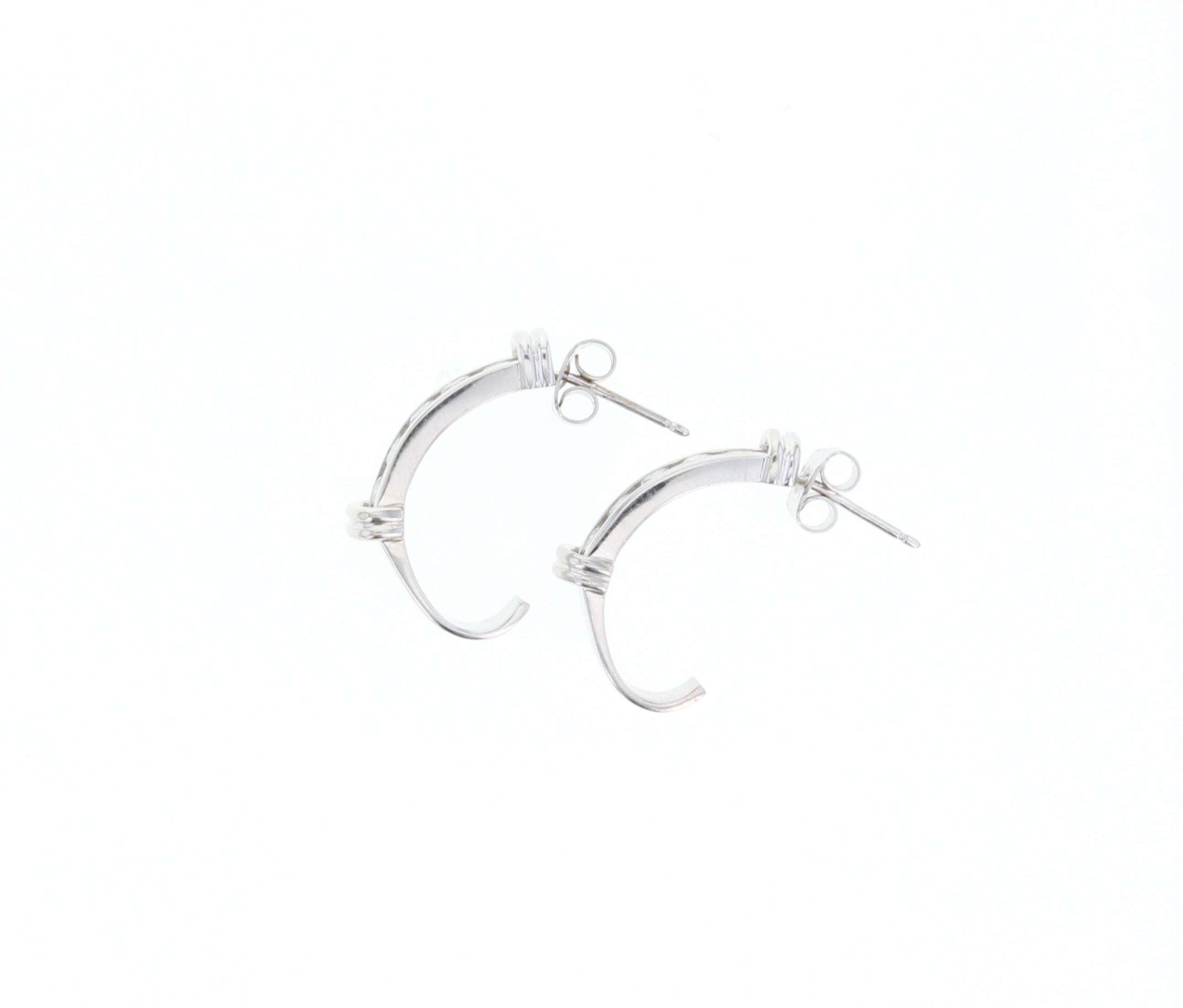 Diamond Cuff Earrings .50cttw 14k White Gold