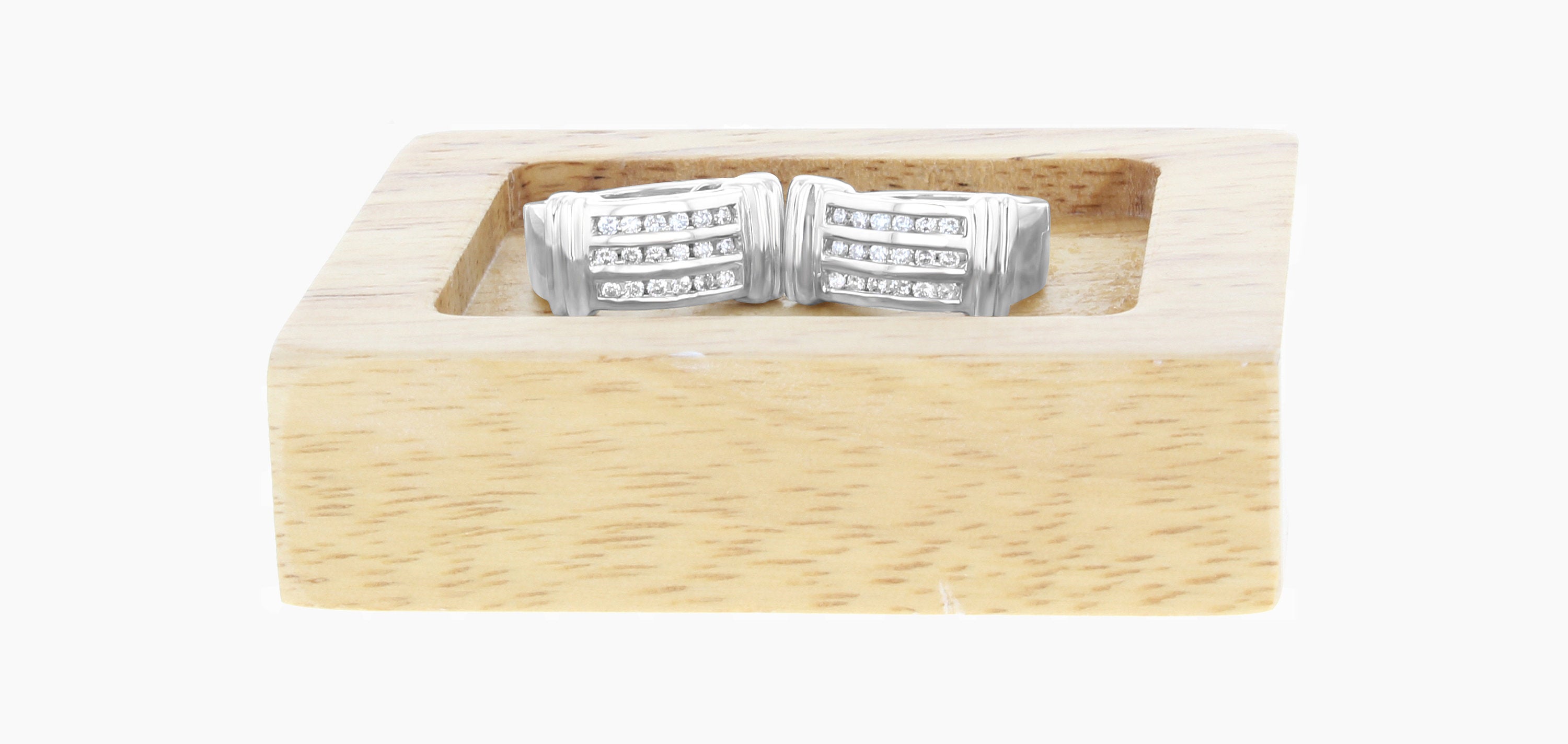 Diamond Huggie Earrings .54cttw 14k White Gold