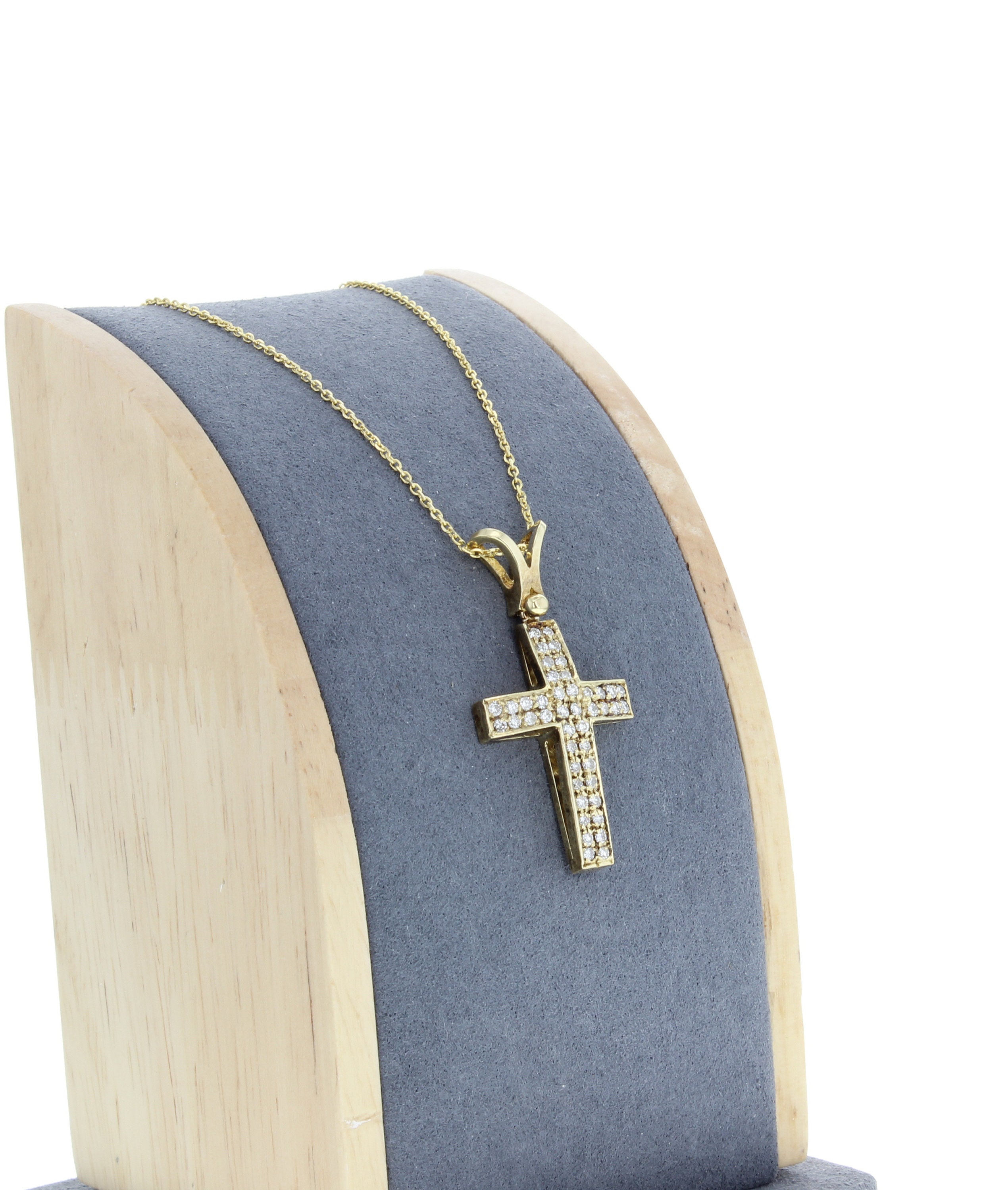 Diamond Antique Cross .90cttw 14k Yellow Gold