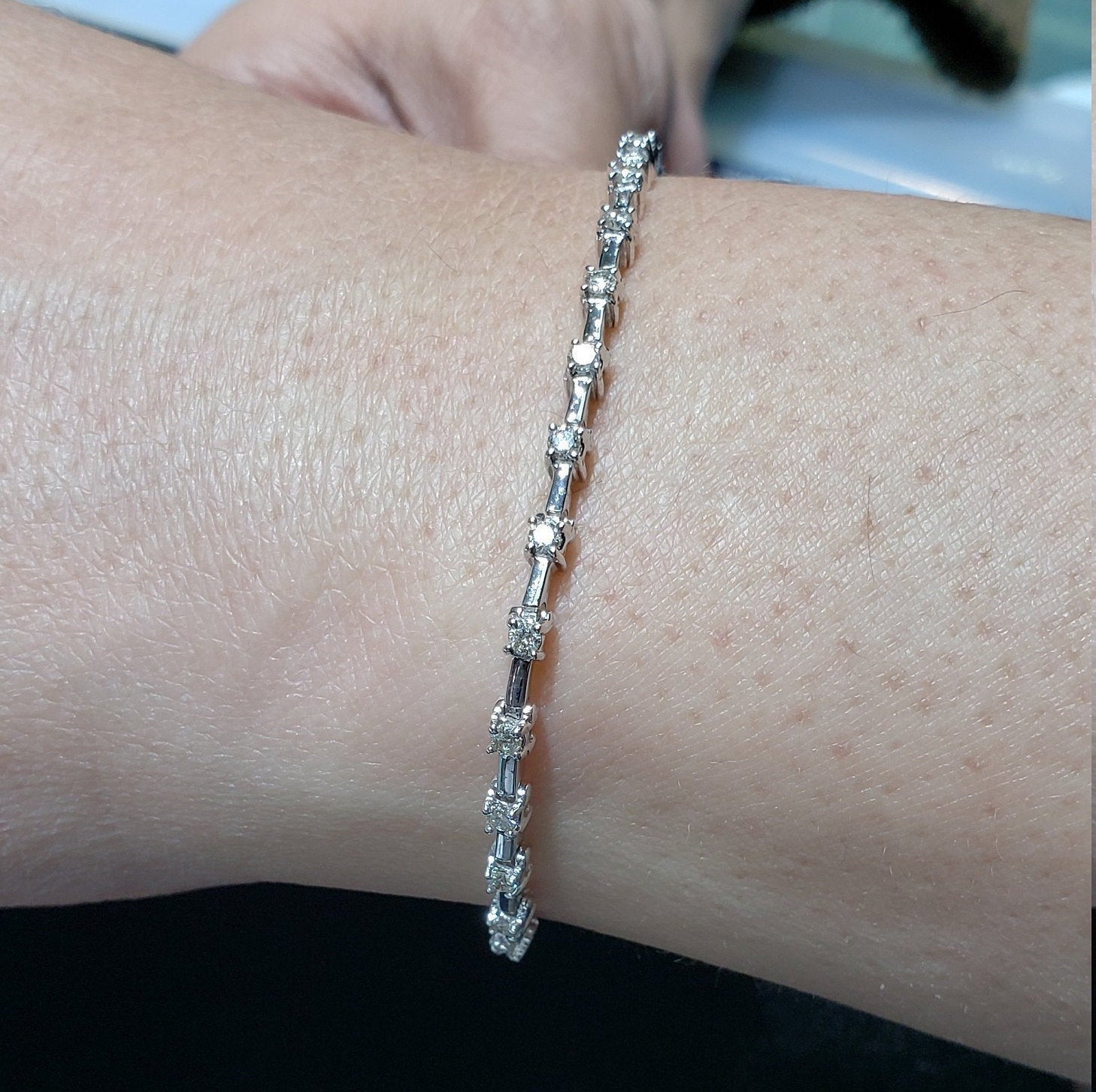 Diamond Tennis Bracelet 1.00cttw 14k White Gold