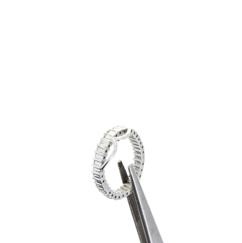 Oval Diamond Pendant .72cttw 14k White Gold
